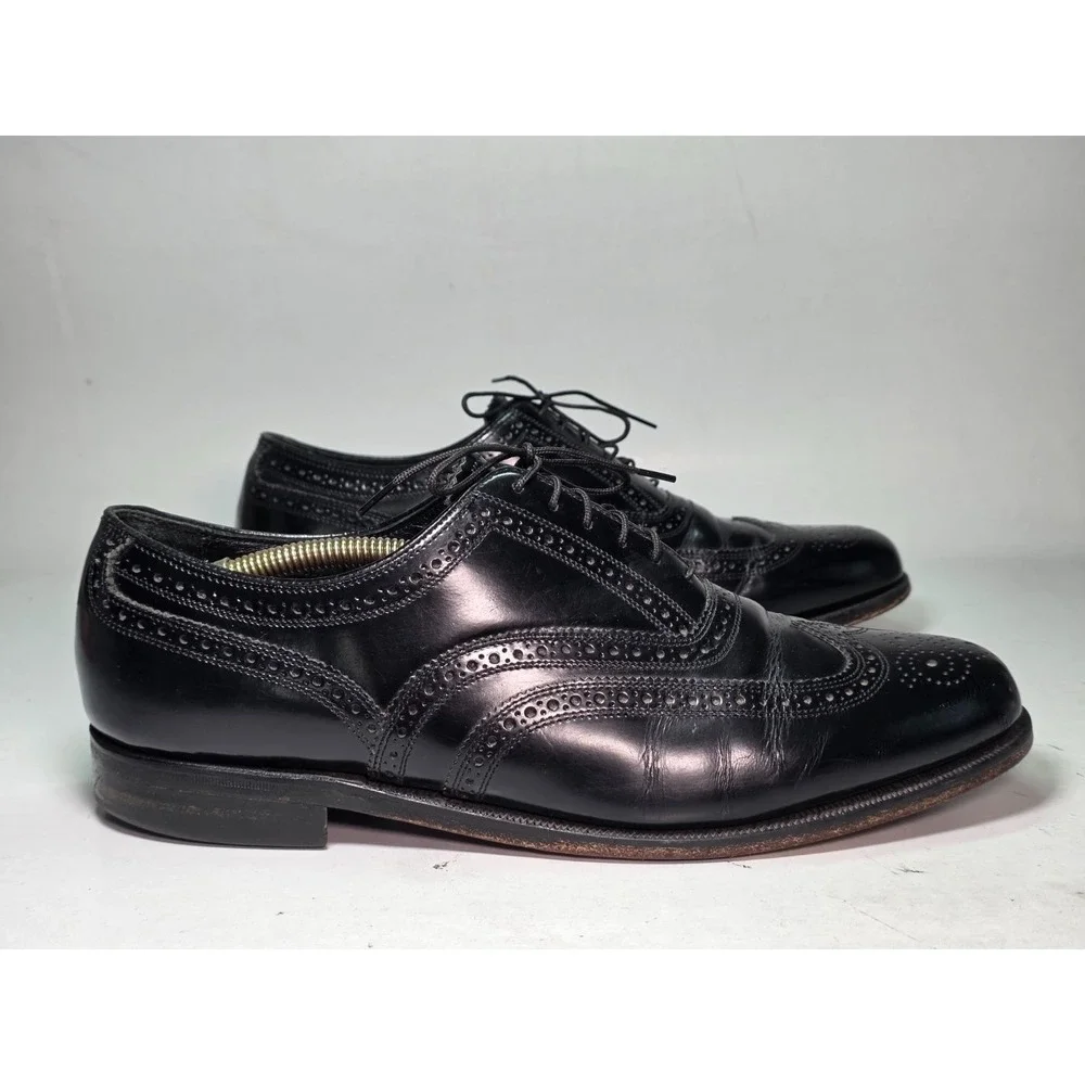 Florsheim‎ Lexington Oxford Men's Dress Shoes Size 9.5 3E Black Leather Wingtip